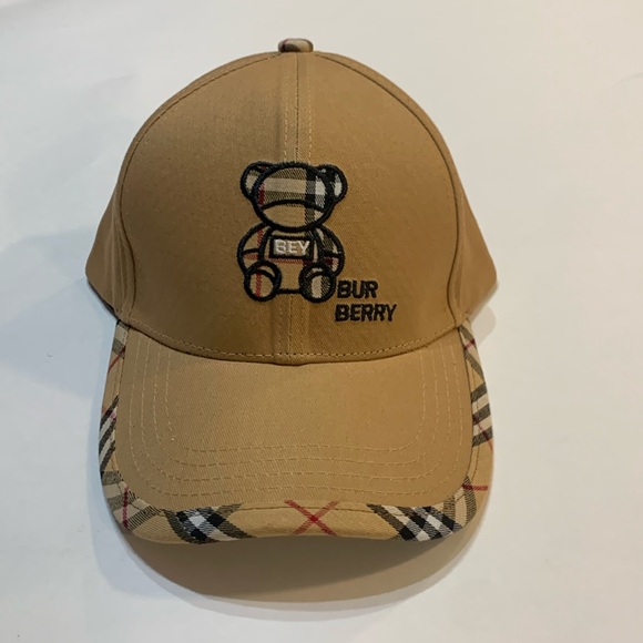 Tan Teddy Bear Burberry Hat - Picture 1 of 8